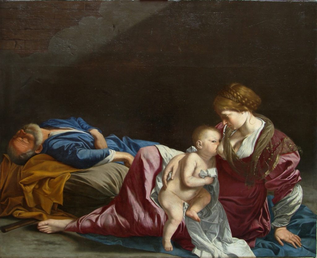 Orazio Gentileschi, Riposo durante la fuga in Egitto, olio su tela, collezione privata